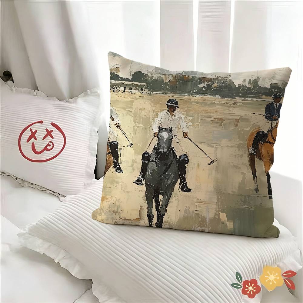 pc Classic Equestrian Pillow Case Fashion Square Pillowcase Bedroom Sofa Room Ins Decoration Leisure