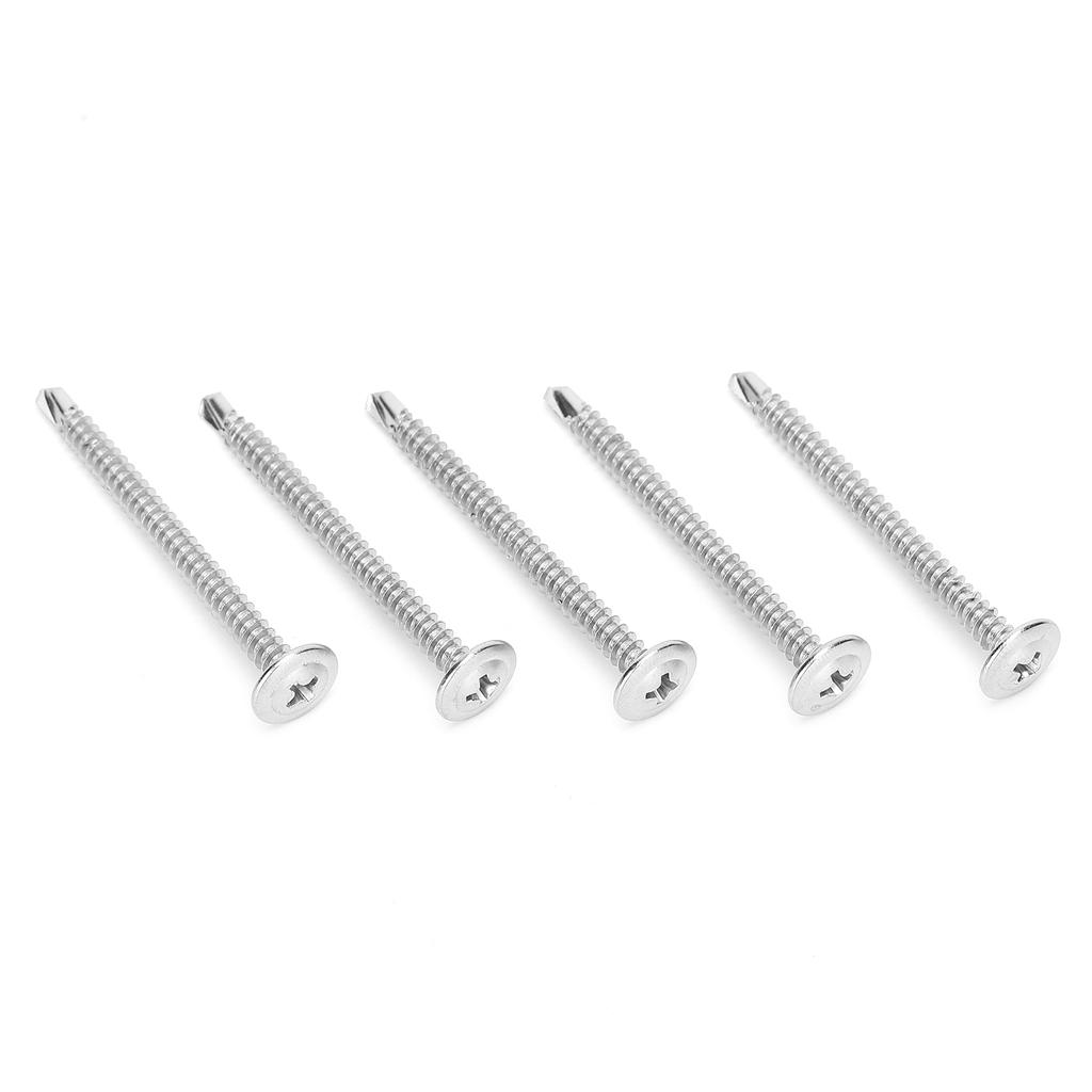 250Pcs Self Tapping Screws 410 Stainless Steel M4.2x50mm Crossed Screw AntiRust Corrosion Resistant