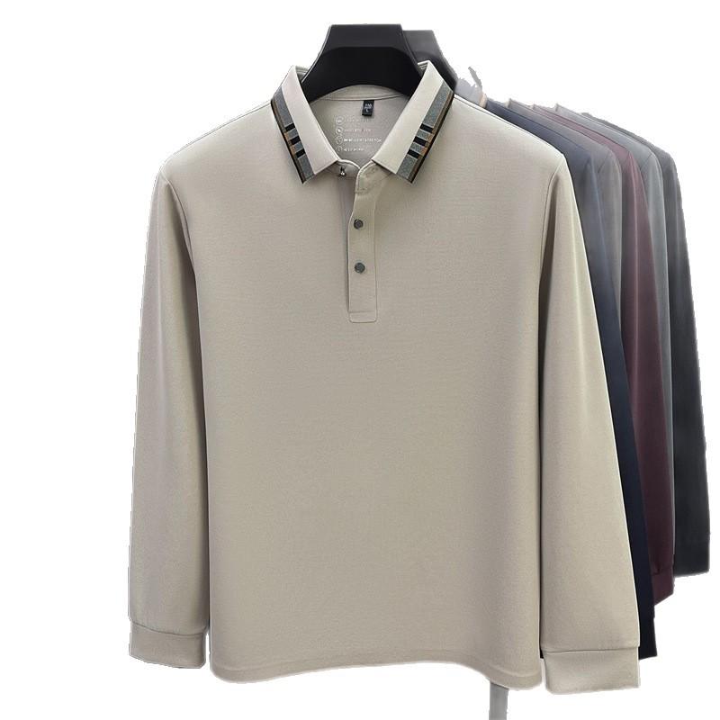 New Spring Autumn Men's Casual Versatile High-End Long Sleeve T-Shirt Comfortable Bottoming Shirt
