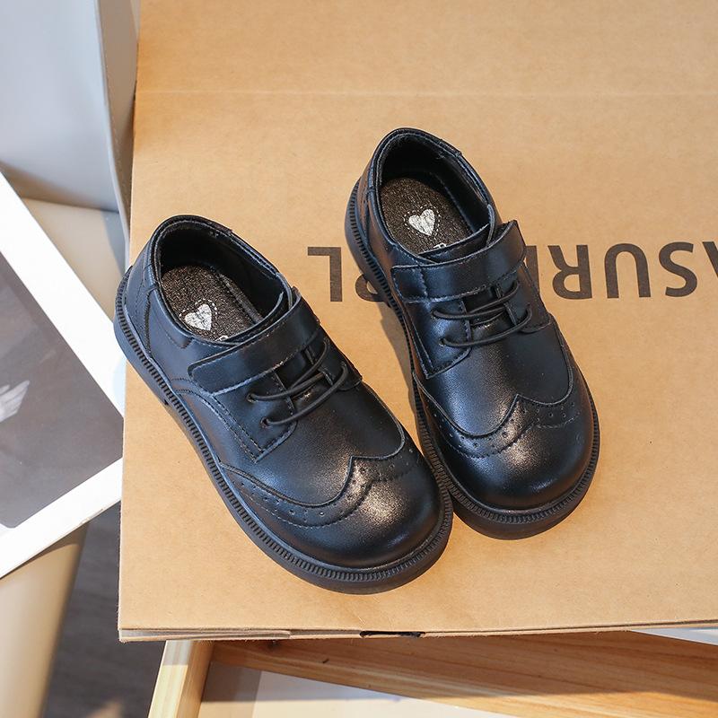

Fashion Boy Leather Shoes 2025springnew British Style Kid Leather Shoe Simple Girl Casual Shoes Anti Slip Child Performance Shoe 26insole16cm