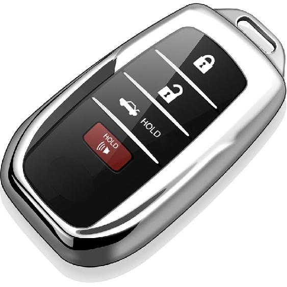 Tukellen for Toyota Key Fob Cover Soft Key Shell Case for 2025 Camry 2019-2025 Land Cruiser,2021-2025 Sienna Venza Hilux Fortuner 2023-2025