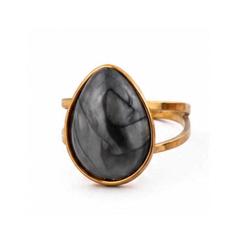 Elegant Light Luxury Stainless Steel Oval Ring - No Fading, European & American Style