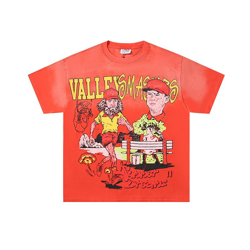 26 Cross-border foreign trade VALL Meichao high street retro washing water old direct injection hot diamond short sleeve pullover men's and women's 
