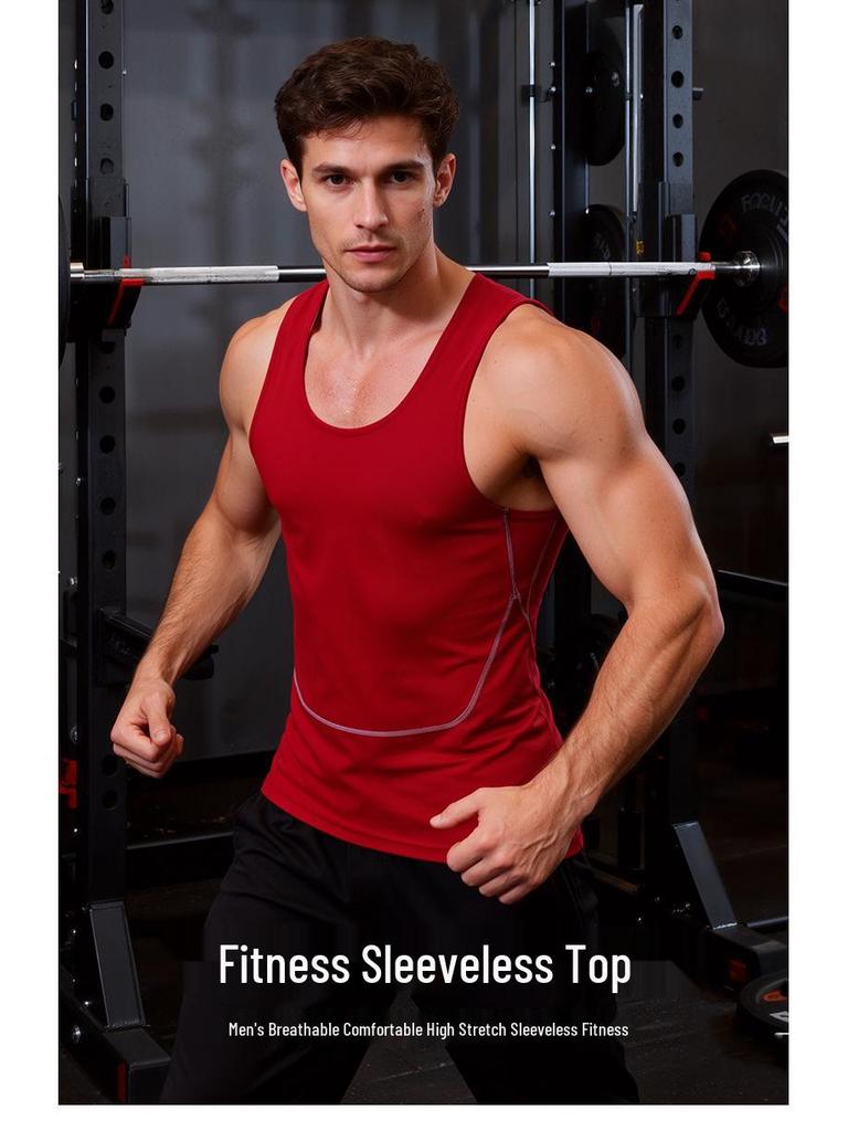 Men's Breathable Quick-Dry Slim Fit Sports Vest for Running, Training, and Basketball