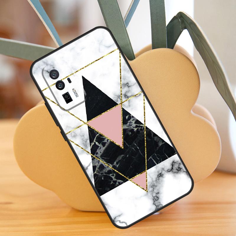 Geometric Marble Case For POCO F6 Pro X6 X5 X3 F3 F5 M6 M5s Xiaomi 13T Pro 11T 12T 12 13 Lite 14 Ultra Cover
