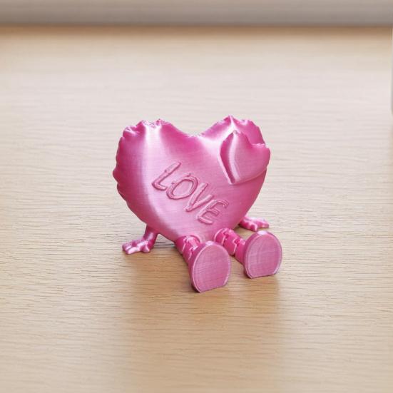 Heart Tabletop Decoration Love Figurine with Articulated Legs, 3D Printed Shape Statue, Legs for Home Office, Romantic Gift Valentine's Day
