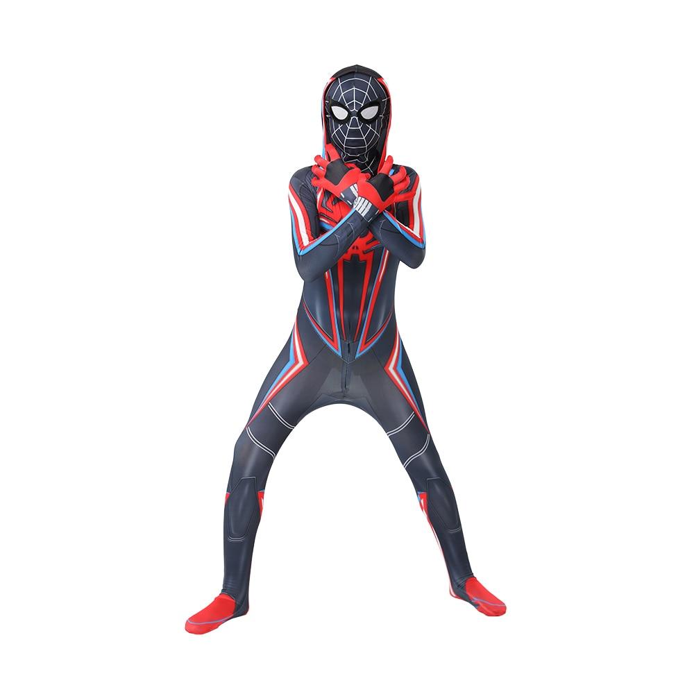 Kids Spider-Man Ultimate Miles Morales Costume, Multiverse, Lycra, Multicolor, 7-8 Years, 150cm