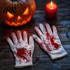 Reusable Party Props for Halloween Horror Gloves, Creepy Red Hand Cosplay Prop Party, Cool Patterns Spooky Costume Accessory Haunted House,
