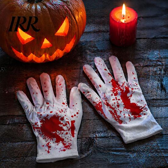 Reusable Party Props for Halloween Horror Gloves, Creepy Red Hand Cosplay Prop Party, Cool Patterns Spooky Costume Accessory Haunted House,