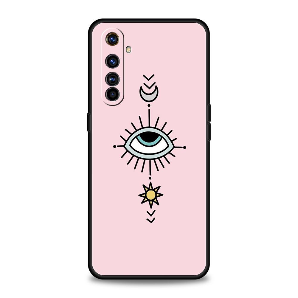 Lucky Eye Blue Evil Eye Print Phone Case For Realme 10 9 8 5G 7 6 GT2 Pro Plus 9i 8i C21 C11 C25 C35 GT Neo 2 3 3T Black Cover
