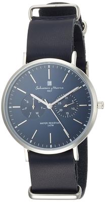Uhr Dünn Regular Import Produkt Blau [Salvatore Mara] Multi-Kalender SM15117-SSNVSV Herren
