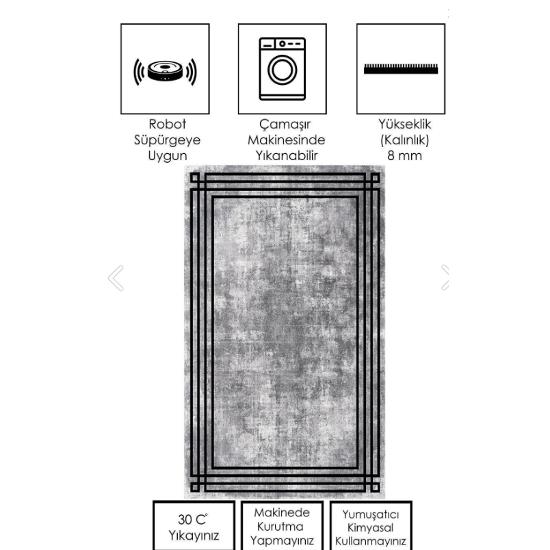 Kesme Halı Desenli Dijital Baskı Yıkanabilir Kaymaz Taban İnce Salon Mutfak Çocuk Halısı Yolluk