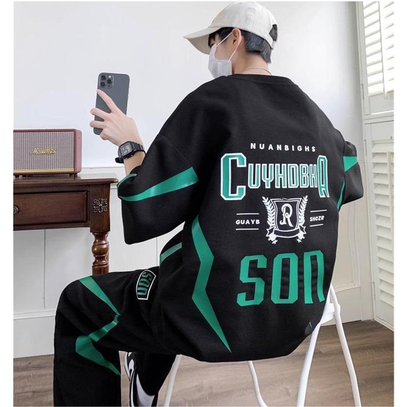 Men's 2 Piece Tracksuit Casual Short Sleeve T-Shirt & Wide Leg Pants Summer Sportswear
