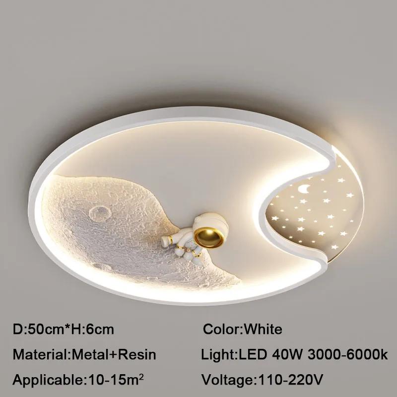 2025 New Round LED Ceiling Light for Children Creative Home Moon Astronaut Light Dreamy Bedroom Girl Kewei Princess Light