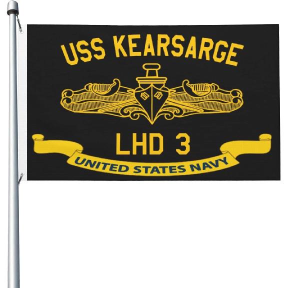 USS Kearsarge Lhd-3 3 X 5 Flag Home Garden Flag Banner Breeze Flags for Home Decor Outdoor 3x5 Ft