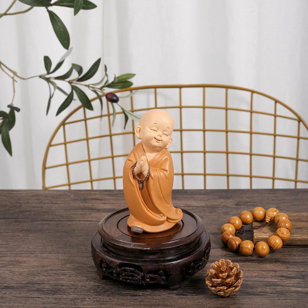 Kleine Mönchsfigur, Mini-Mönchsstatue, süße Buddha-Mönchsstatue, entzückendes Baby, kleine Mönchsdekoration, kreatives kleines Mönchsornament