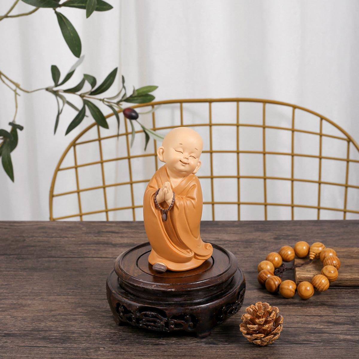 

Фигурка маленького монаха, мини-статуэтка монаха, милая статуя Будды-монаха, очаровательное украшение для маленького монаха, креативный орнамент маленького монаха