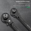 Double Head Ratchet Spanner With Reversible Drive Systems 4 Way Operation Hexagonal Socket Design Carbon Steel