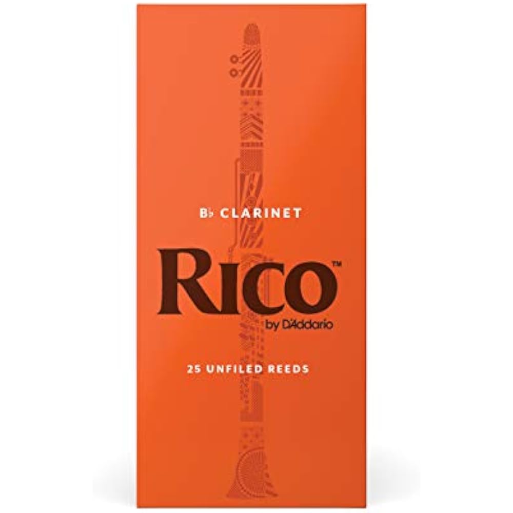 D'Addario WoodWinds Daddario Reed for Bb Clarinet RICO RCA2525 [Hardness: 2.5] Pack of 25 [Domest...