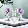 Original 925 Silver Needle Purple Violet Flowers Earrings Versatile Hoop For Women Jewelry Birthday Party Fine Gifts