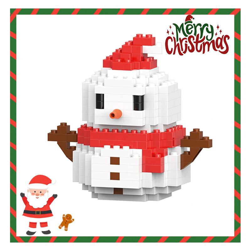 Weihnachtsgeschenke Baustein-Serie Weihnachtsmann Rentier Puzzle Zusammenbau Steine Tischdekoration Spielzeug für Kind Weihnachtsgeschenk