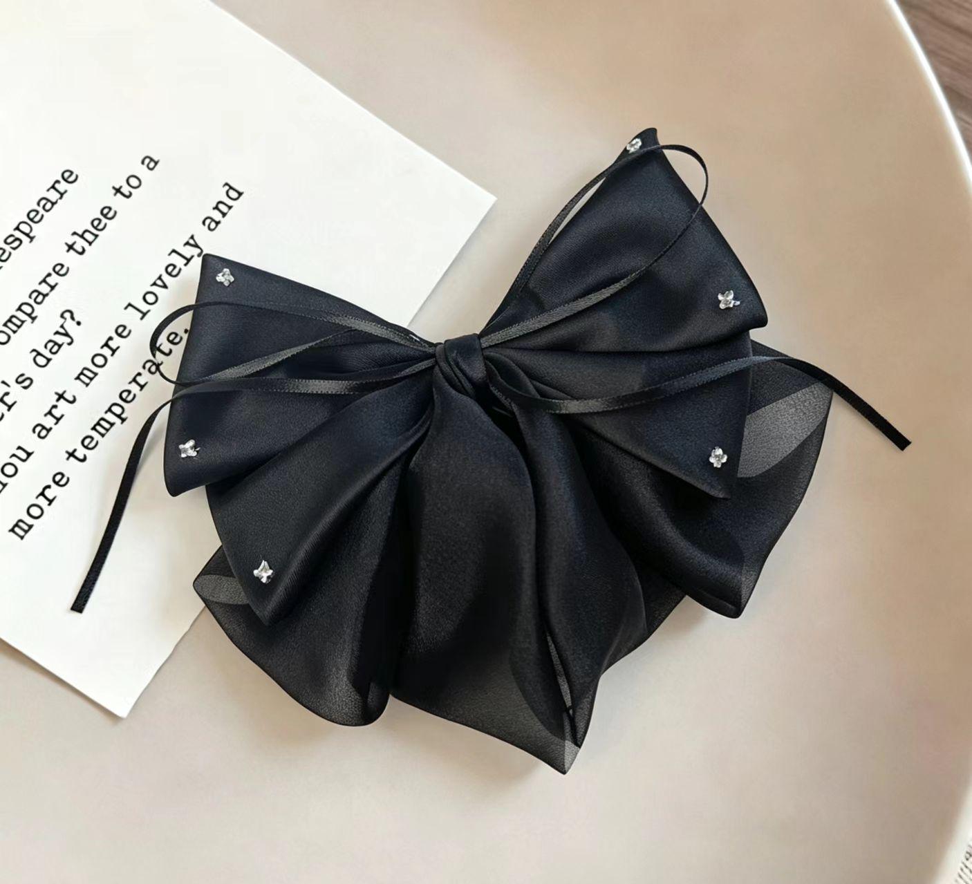 Elegant Mesh Retro Bow Ponytail Hair Clip Bun Accessory