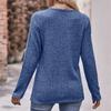 Women Casual O-neck Long Sleeve Split  Hem Knitwear Blouse