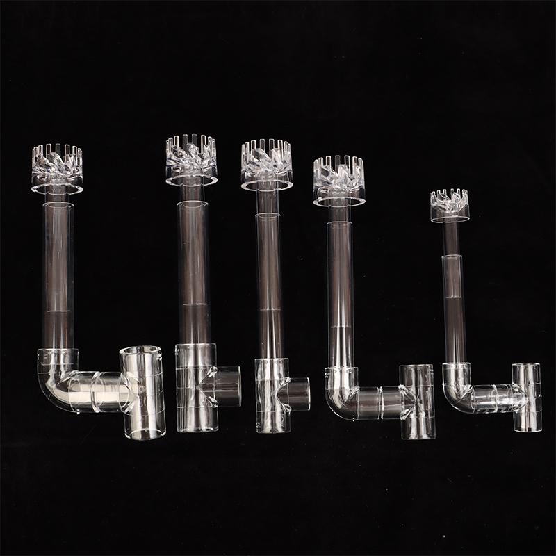 1Set Diy Clear Aquarium Skimmer Acrylic Lily Pipe Spin Inflow Outflow Water Plant Tank Filter Cleaning Fish Tank Accessories