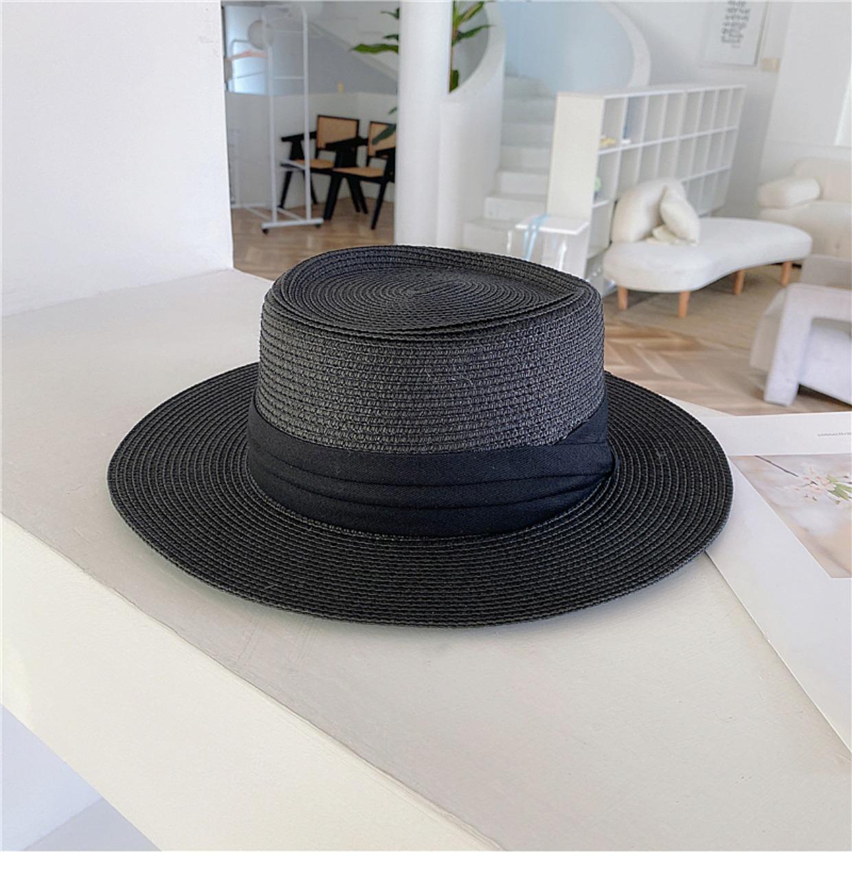 Zonnehoed Strooien Hoed Geel Zilver Elastische Band Accessoires Strandtype Dames Strooien Hoed Strandhoed Zomer Voor Mannen En Vrouwen 56-58cm