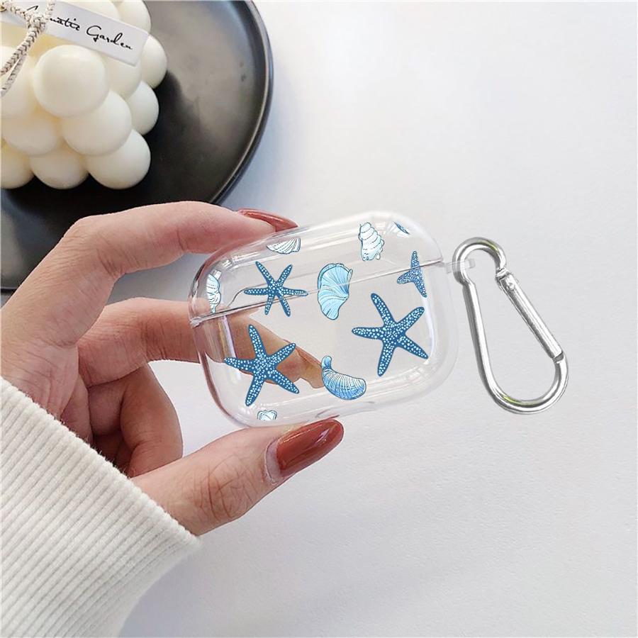 Ocean Shell Stars Clear Earphone Cases Cover Case For Airpods Pro3 1 Pro 2 3 4 Pro2
