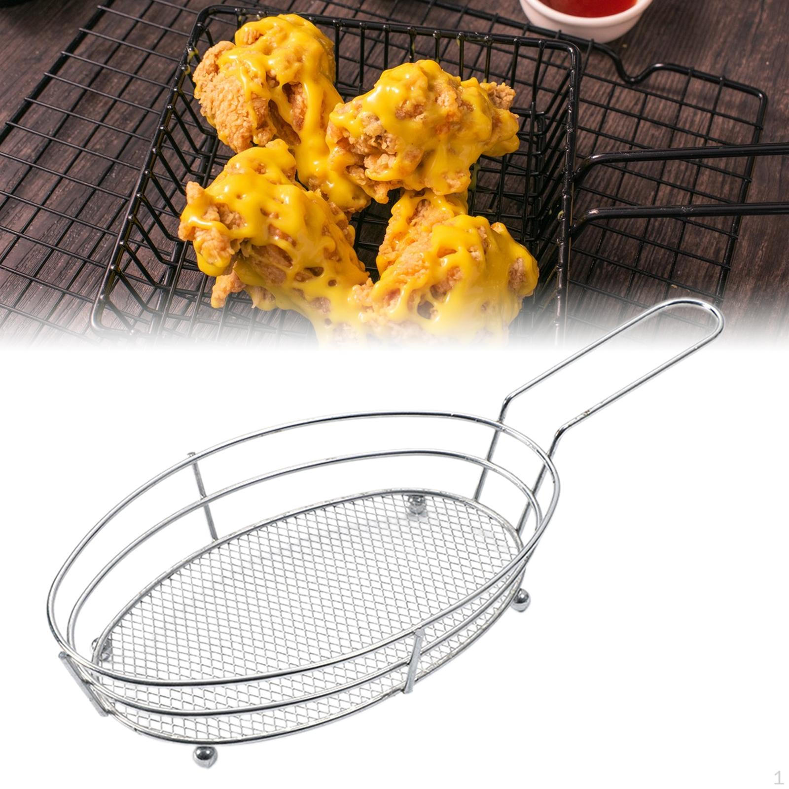 

Хрустящая корзина для жарки, для домашней кухни и на открытом воздухе серебряный