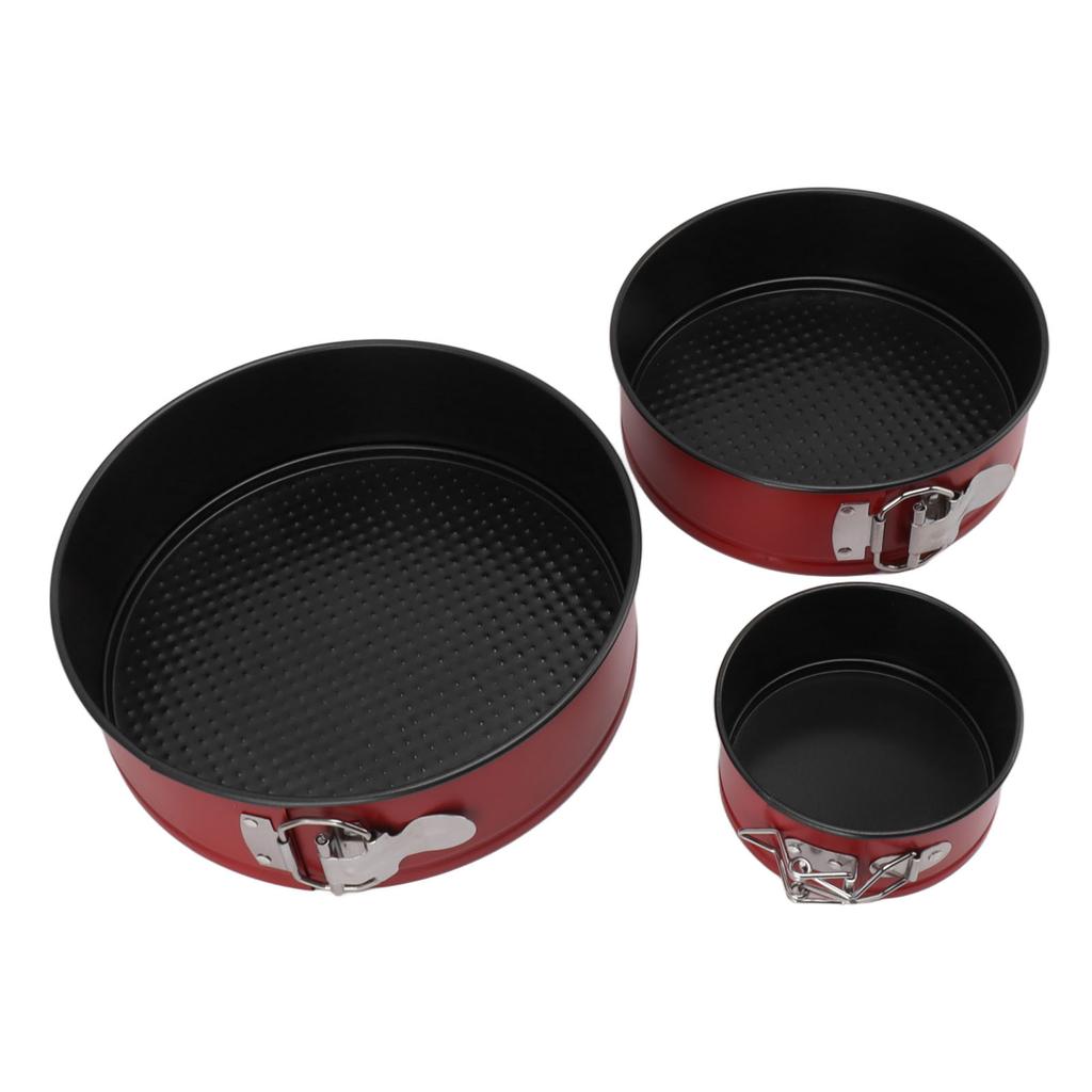 3Pcs Cake Pan Set Food Grade Thick Carbon Steel Prevent Sticking Round Honeycomb Springform Baking