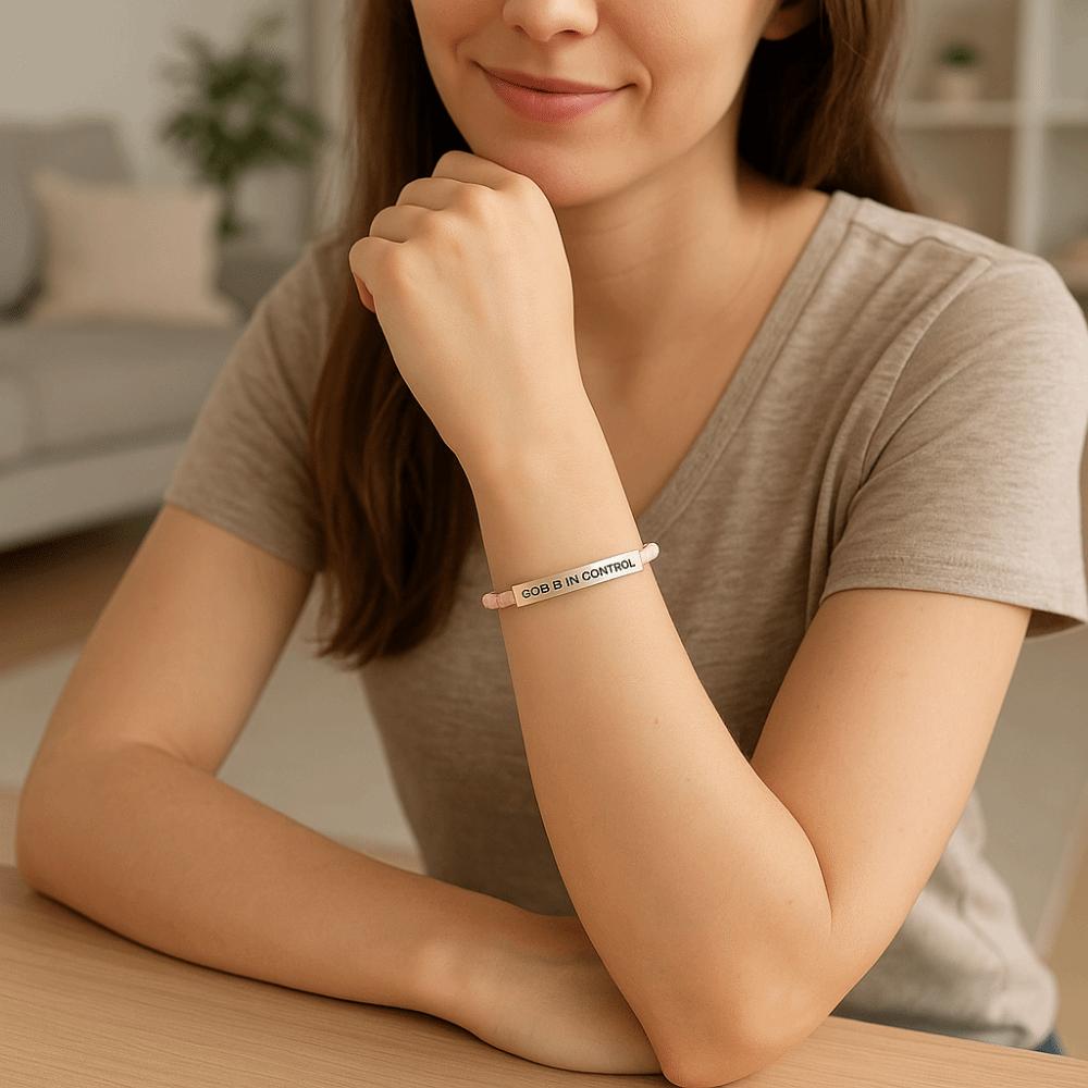 Rope Engraved Letter Bracelert Stretchable Inspirational Bracelets  Birthday Gifts