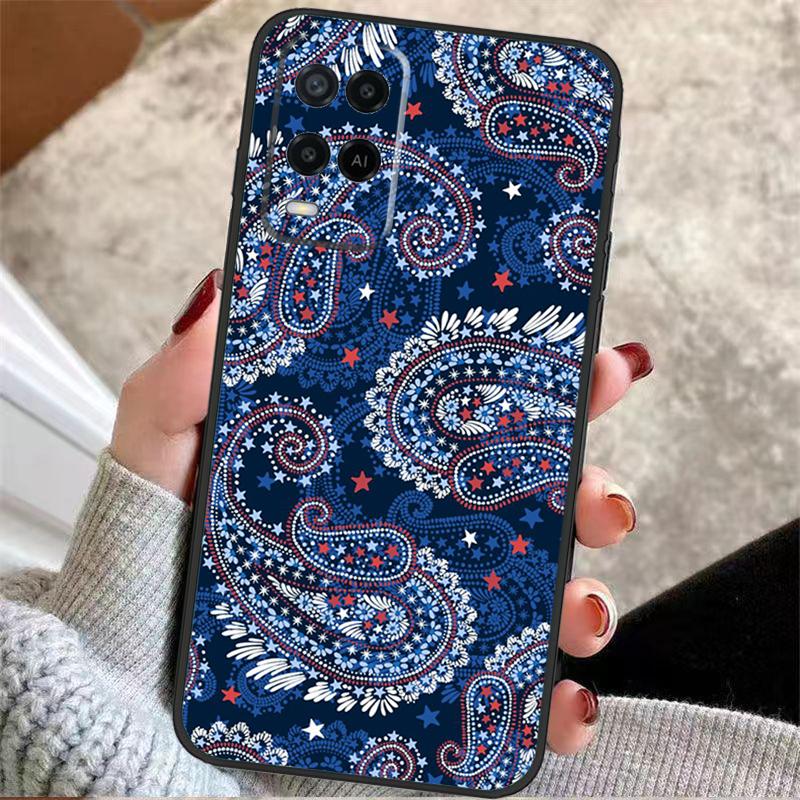 Bandana Seamless Pattern Case For Oppo A40 A16 A76 A96 A60 A98 A58 A78 A18 A38 A80 A77 A57 A17 A74 A54 A94 A15 A5 Pro