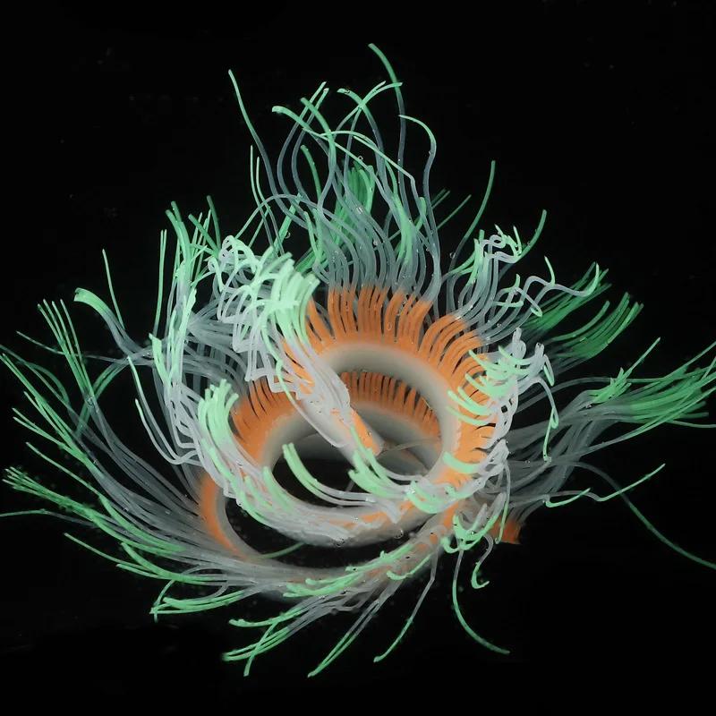 New Flexible Style Silicone Aquarium Coral Anemone Decoration Artificial Fish Tank Sea Anemone Ornament Glowing In Light