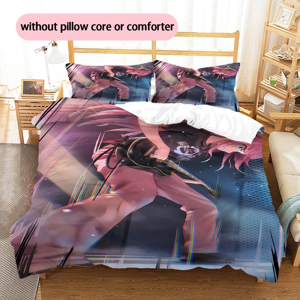 Anime Pattern Bedding Quilt Set Quilt Cover Pillowcase Home Decoration Birthday Gift (1 * duvet cover + 2 * pillowcase, without core)