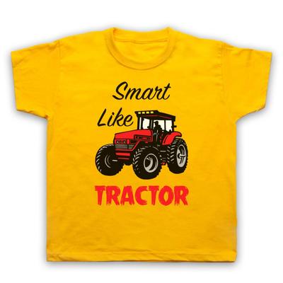 Smart Som Traktor Idiot Hjärnlös Stark Som Tjur Barn Barn T-Shirt