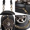 Steampunk Vintage Mini Square Crossbody Bag Women PU Leather Rivet Chain Detail Zip Phone Pocket