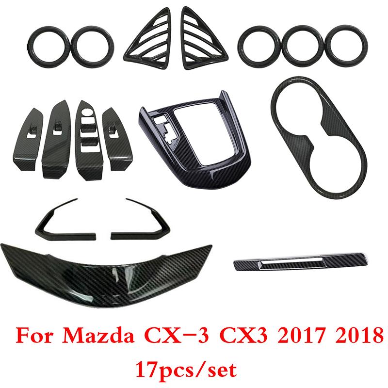 For Mazda CX-3 CX3 Dashboard mid console Gear Shift Frame Air Conditioning AC Vents Steering Wheel Panel speaker Cover Trim