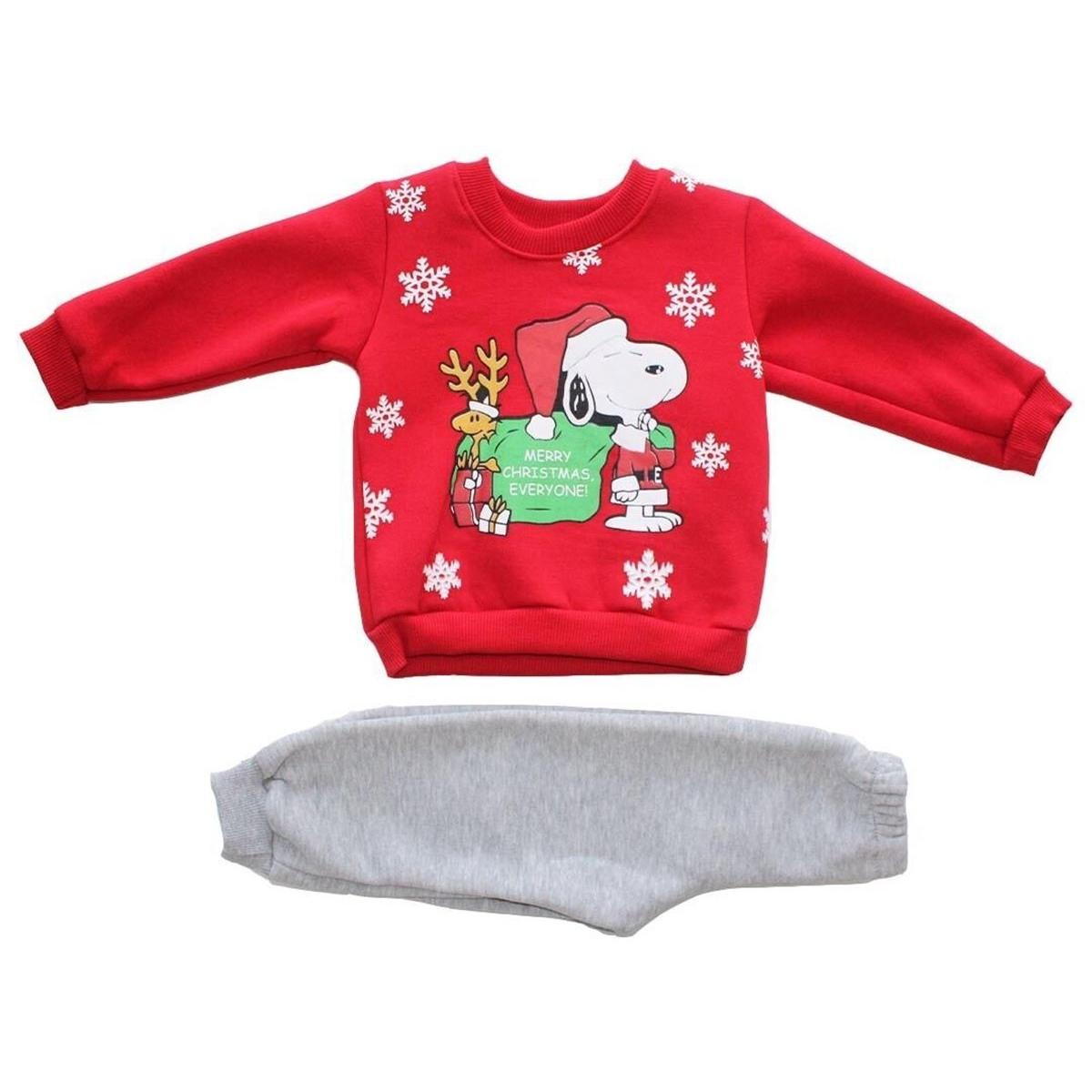 

Унисекс, красно-серый, полярный рождественский набор из 2 штук с оленем и собакой