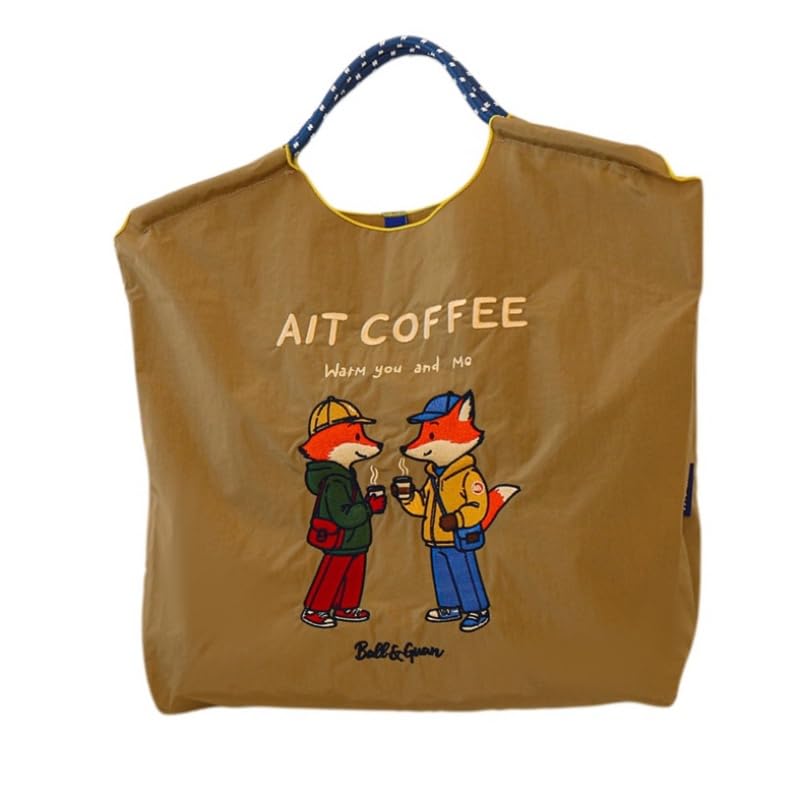 

Стильная вышитая нейлоновая сумка-тоут на плечо, многоразовая, вышитая, для покупок, большой вместимости, экологичная, складная, для путешествий [YUNQIUZORI] [бесплатный ремешок] сумка,