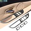 For BMW 5 series E60 2008-2010 Car Door Armrest Panel Cover Trim Carbon Fiber