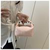 Aesthetic Lock Buckle Pure Colour Trend Simple Fashion Leisure Commuting Single Shoulder Diagonal Cross Handheld Bucket Bag