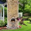 Outdoor Hanging Metal Bird Feeder Four Ports Large Capacity Clear Visible Weather-proof Waterproof Yard Garden Bird Feeding Device