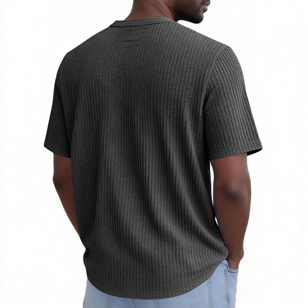 Men's Collar Color Short Sleeve Round Neck T-shirt