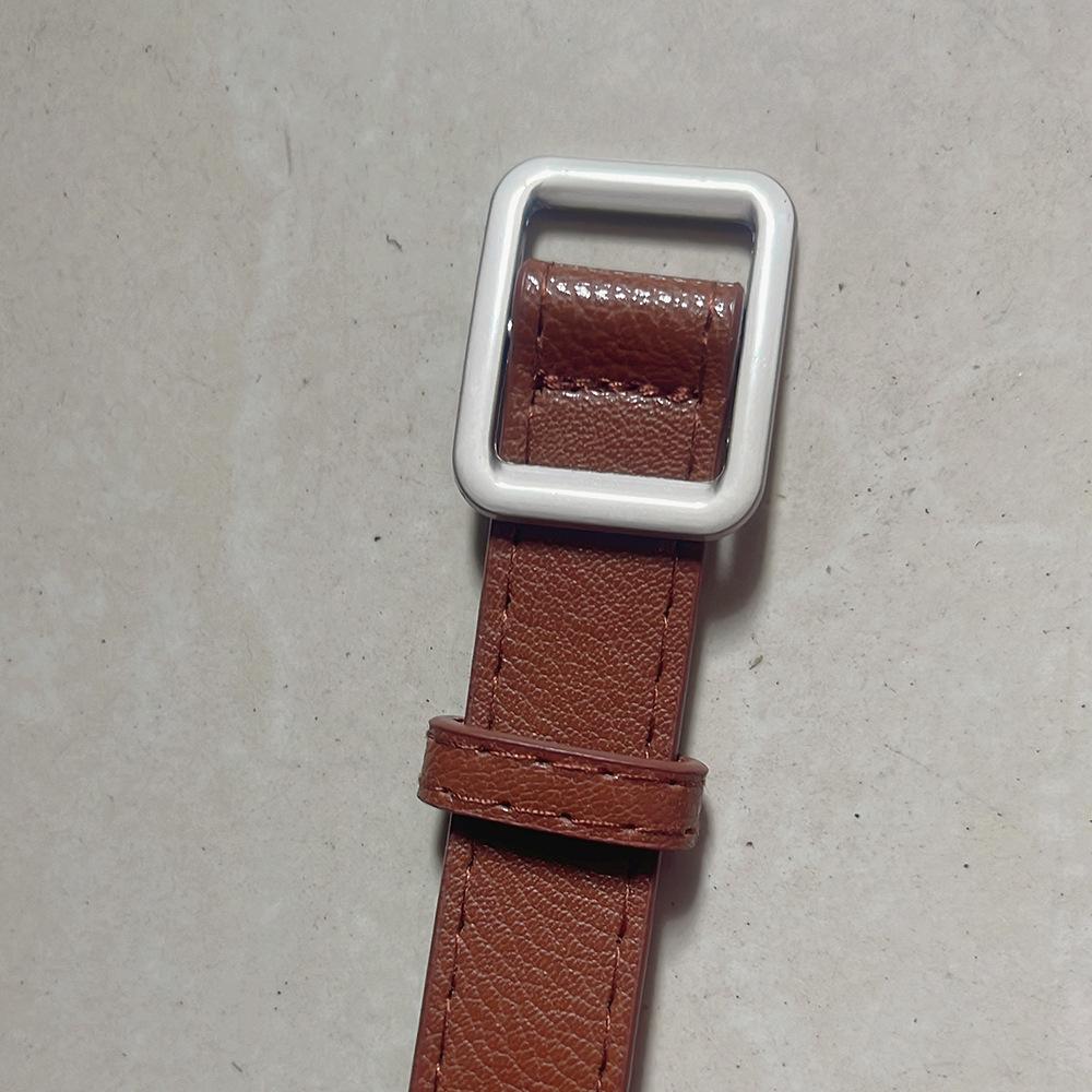Square Buckle Non Perforated Waist Belt for Women Korean Fashion Decoration Smooth Buckle Jeans Belt Buckle Accessories Belt for Women