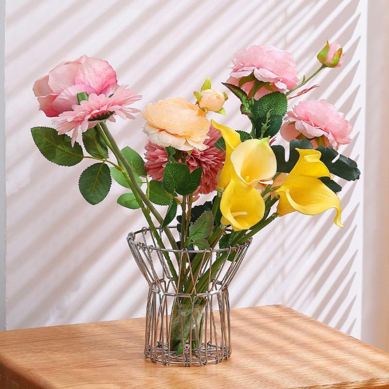 Foldable Fruit Bowl Large Capacity Foldable Creative Fruit Basket Scalable Iron Wire Basket Desktop Storage Hollow Basket