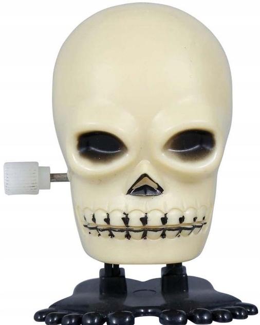 Nakręcana Chodząca Skacząca Sztuczna Czaszka Głowa Dekoracja Halloween