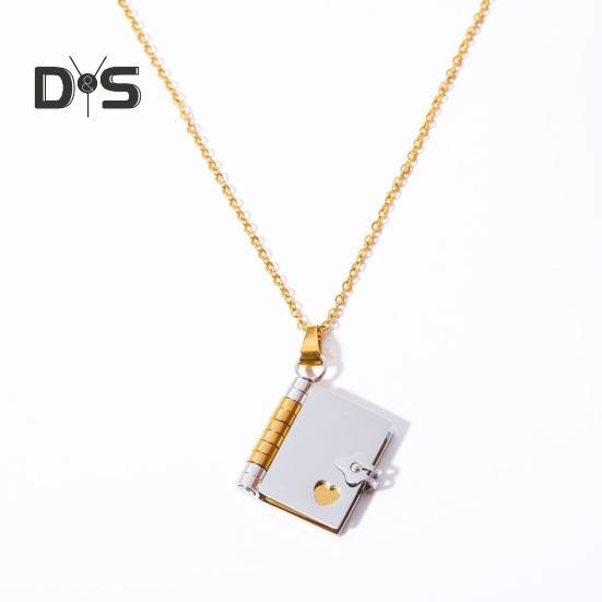 Book Pendant Necklace Women's Sweater Chain Necklace Opening And Closing Book Dangle Jewelry Accessory for Dating Daily Wear Banquet
