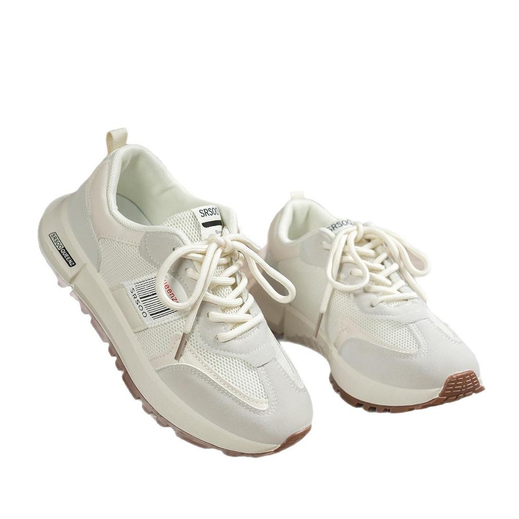 Casual Sports Shoes Women's 2025 New Spring and Autumn Forrest Gump Shoes Mesh Shoes Breathable Mesh White Shoes Thin Dad Shoes Summer
